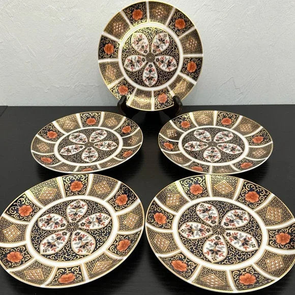 Antique Gallery 6” Gold Adorned Vintage Plates - Lot of 5