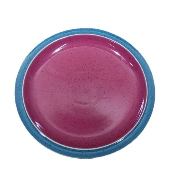 Denby‎ Harlequin Dinner Plates Set Of 3 Red Green Stoneware  England 10.5