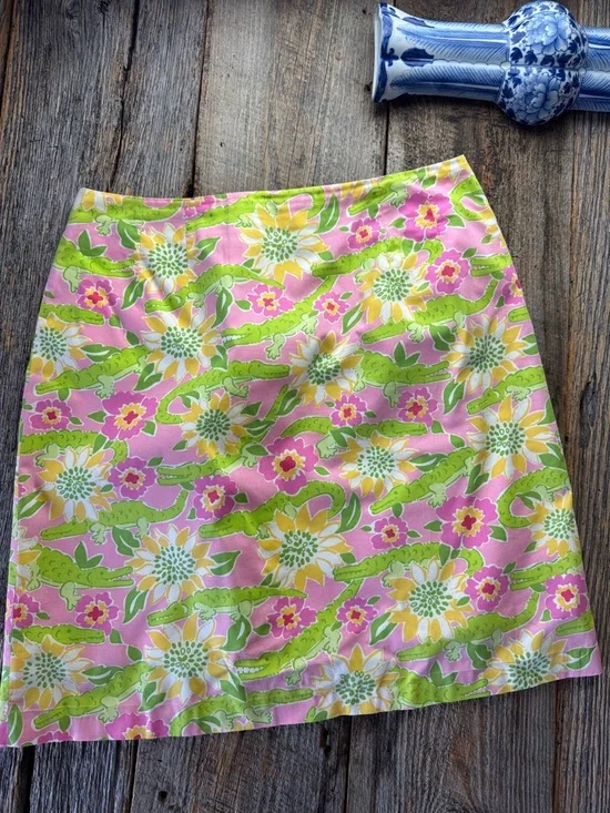 Lilly Pulitzer Croc Monsieur Skirt Size 10