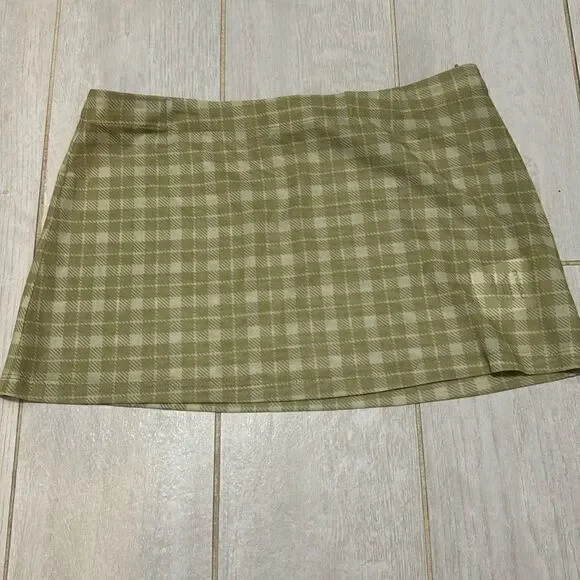 Miaou XS New Check green skirt