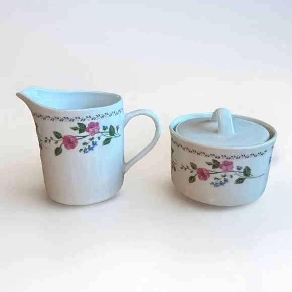 Farberware Vintage English Garden Creamer & Sugar Bowl‎ Set - #225A  Stoneware