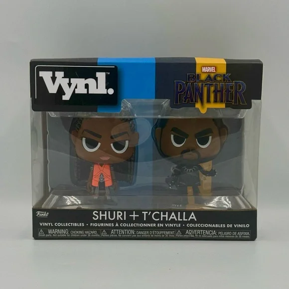 New Funko Vynl. MARVEL 2Pk Black Panther SHURI + T'Challa Figures Collectibles