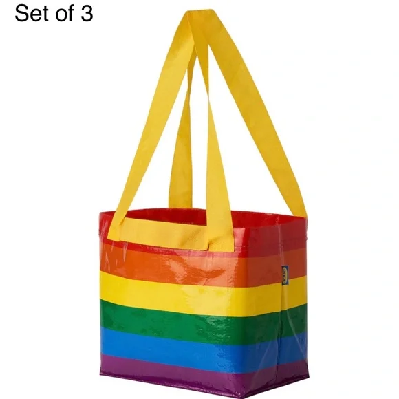 Set of 3 Ikea Storstomma bag, multicolor new with tags