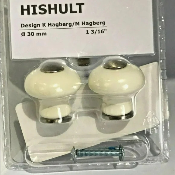 white porcelain 2/pac drawer Knobs Ikea Hishult retro!