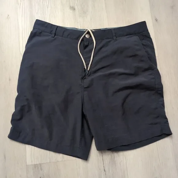 Faherty All Day Shorts Mens 35 Blue Performance Drawstring Stretch Preppy
