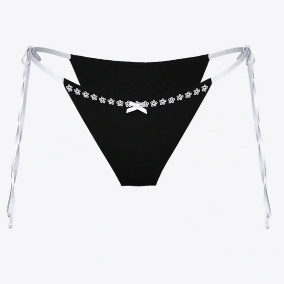 New! Frankie’s Bikinis x PINK itsy Black Bikini Bottom 1522
