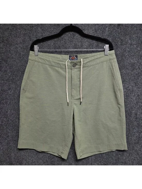 Faherty Shorts Mens 33 Green All Day Hybrid Drawstring 9