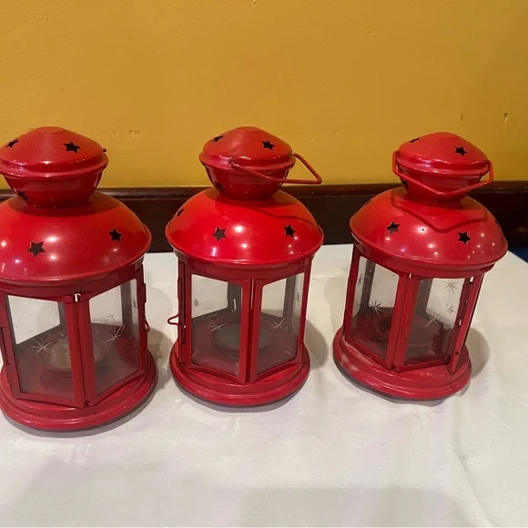 Set of 3 IKEA Red Lantern Accents Set
