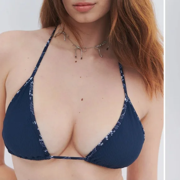 New!Frankie's Bikinis Tia‎ Ribbed Triangle Bikini Top-Dixie