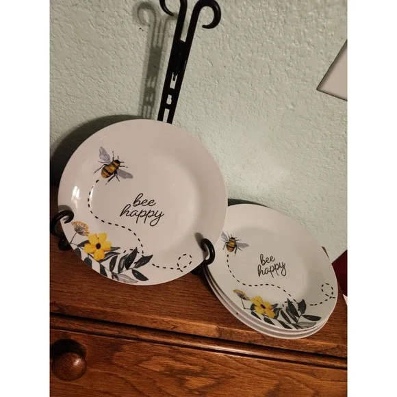 4 Royal Norfolk BEE HAPPY Salad Side Plates 7.5