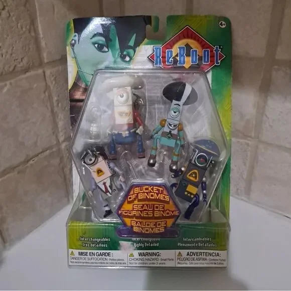 Bucket of Binomes 2001 Irwin Toy ReBoot Action Figures Interchangables Mainframe
