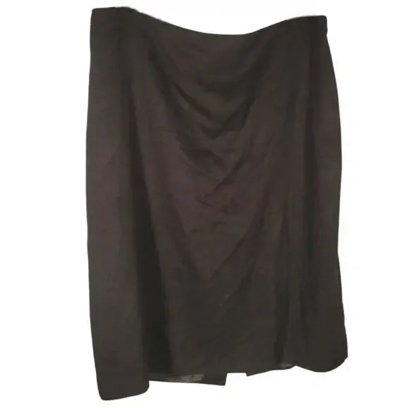 Luciano Barbera Italy 100% Wool Black Lined Skirt Women US 10 IT 46