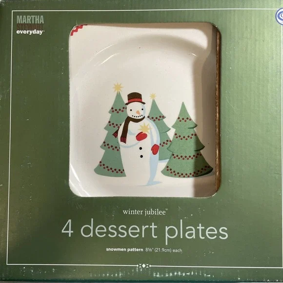 Martha Stewart Vtg 2004 Winter Jubilee Dessert‎ Plates Set Of 4 NITB 9