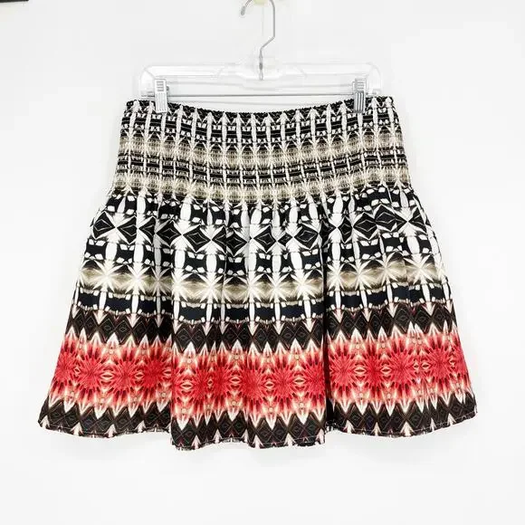 White House Black Market Printed A-line Skirt Size Medium