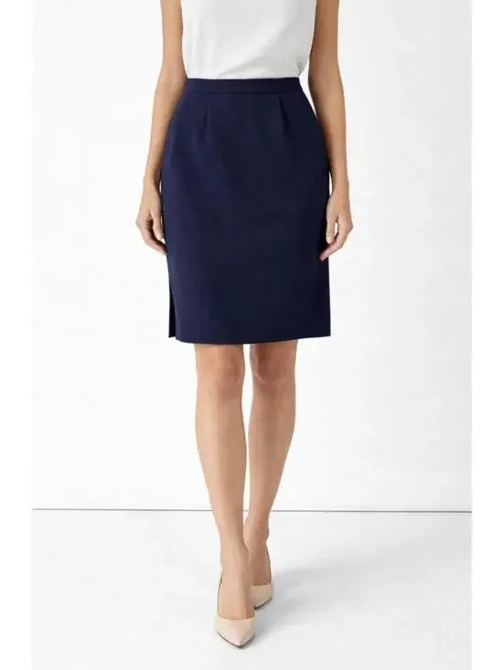 Vintage Paul Harris Navy Pencil Skirt Size 6 Small Classic