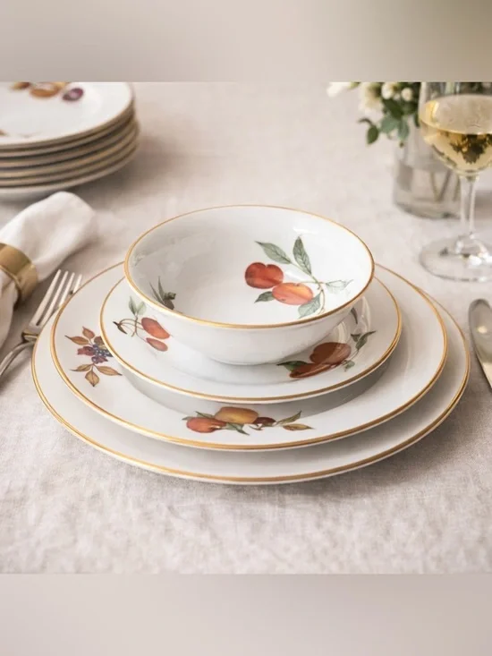 Royal Worcester Evesham Fine China Set 20pc Vintage 1961 England Dinnerware
