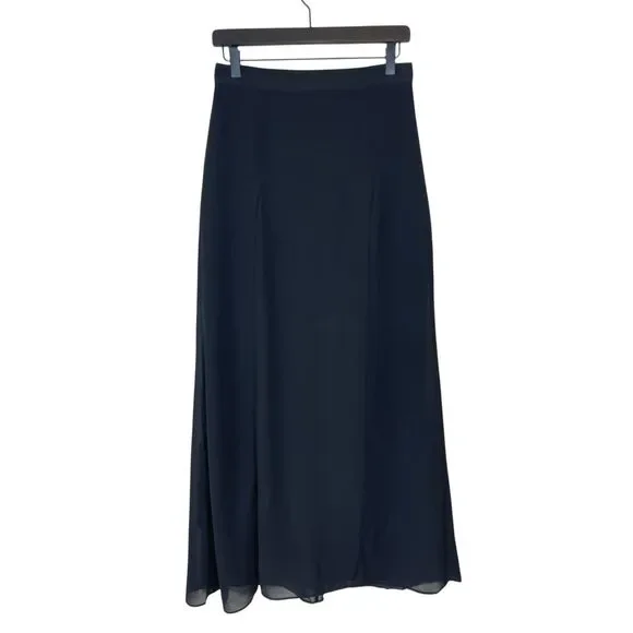Bardot Double Split Sheer Chiffon Maxi Skirt Black Size 6