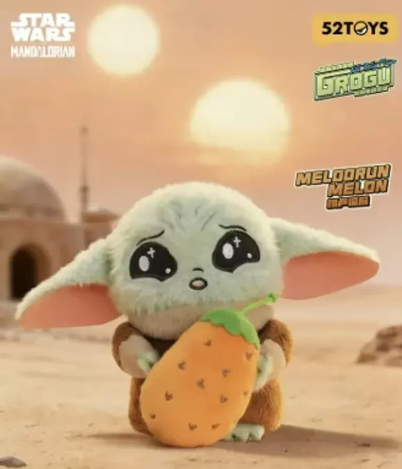 Disney x Star Wars x 52Toys Mandalorian & Grogu Plush Charm, Meloorun Melon New