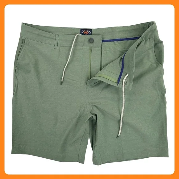 Faherty Shorts Men 40 Green All Day Hybrid Performance Stretch Drawstring Chino