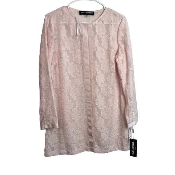 NWT Karl Lagerfeld Paris Pink Cardigan Floral Size S Women
