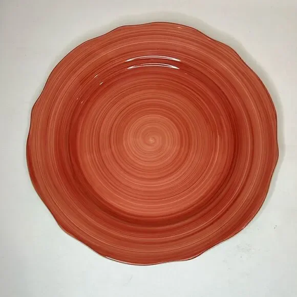 Franciscan Flora Rosa Red Charger Plate Portugal 12 In Round Scalloped Swirl