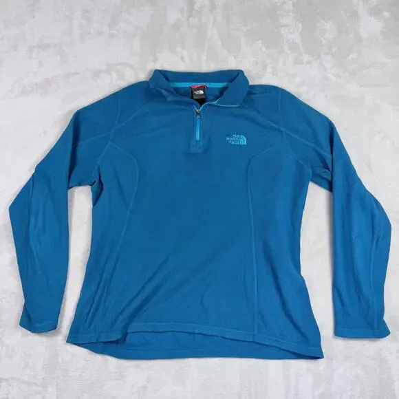 The North Face TKA 100 Glacier 1/4 Zip Fleece Pullover Blue Womens Size M