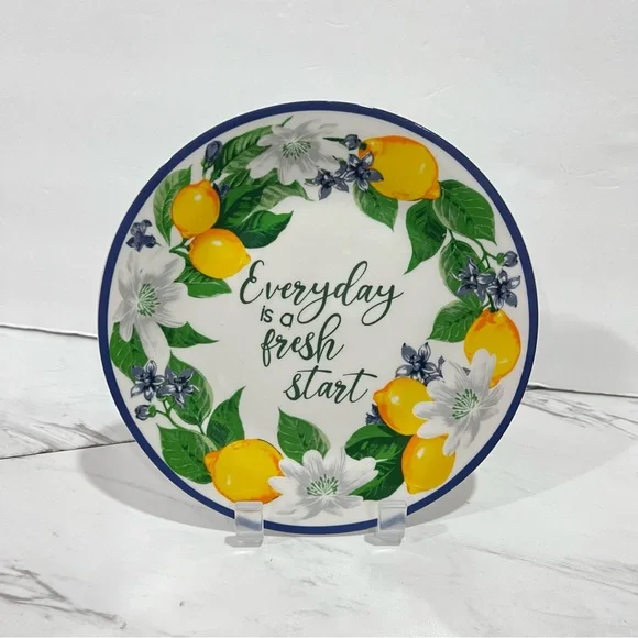 Royal Norfolk Lemon Floral Salad Plates Ceramic 7.5