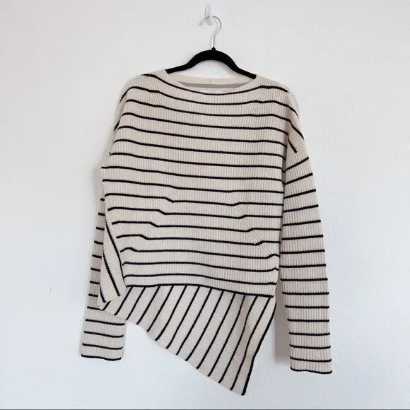 Brochu Walker Reir Striped wool cashmere Sweater Beige Size S