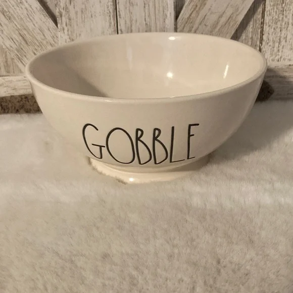 Rae Dunn Ceramic Bowl with 'Gobble'