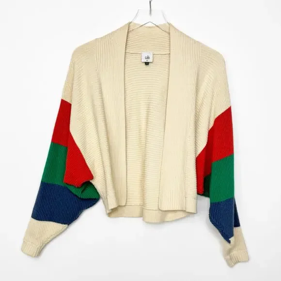 CAbi Women's Trio Sophia Rainbow Stripe Cardigan Sweater Size XS