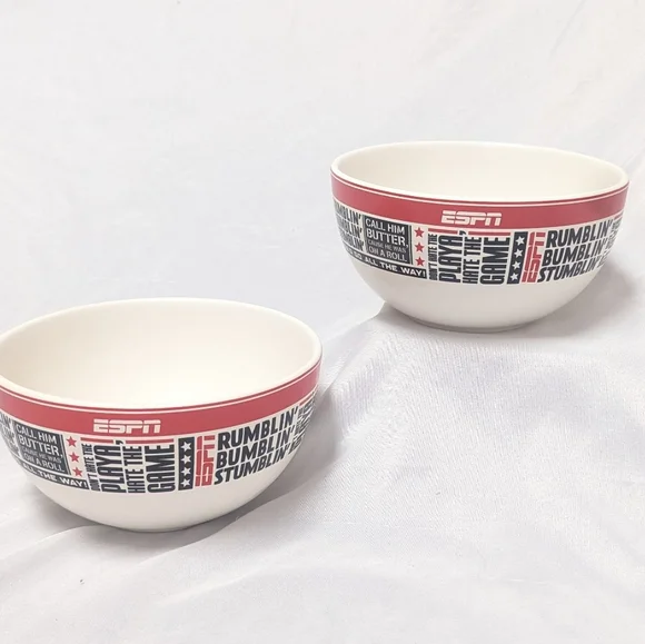2 Espn Halmark Chris Berman Quote Ceramic Dip Bowls 5