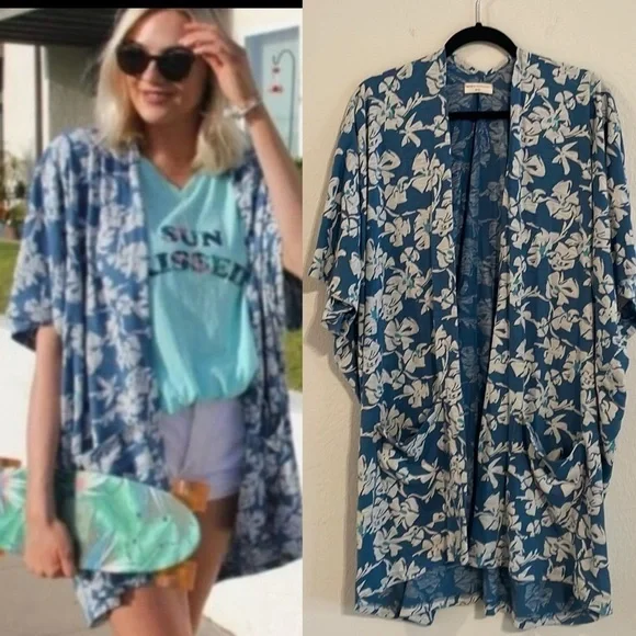 Known Supply Women Boho Cardigan XXL Floral Organic Cotton Longline Oversized