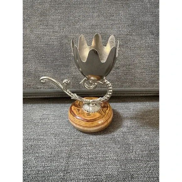 Genuine Onyx Sardonyx Egg Stand Base Made In Italy