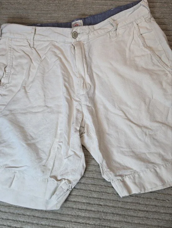 Faherty 7. 5” Stretch Linen Blend Organic Cotton Shorts Men's 31 Ivory