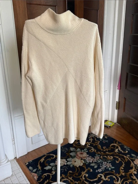 Talbots mixed stitch mock neck sweater - worn about 6x