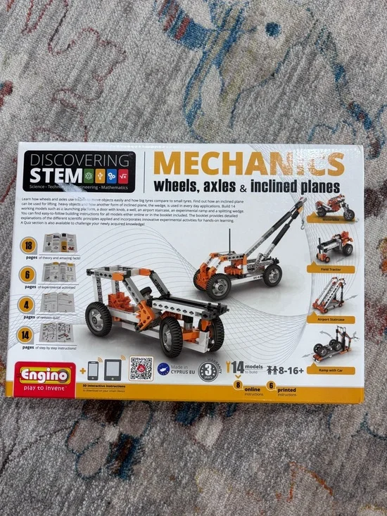 NEW Engino Discovering STEM Mechanics: Wheels, Axles & Inclined Planes kit