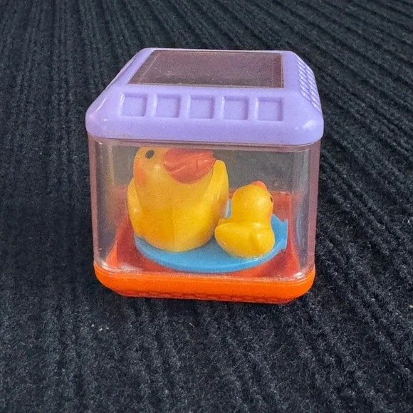 Fisher Price Peek-a-Blocks‎ Rubber Ducky Ducks Purple Orange Baby Toy Block
