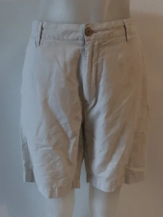 Mens Faherty Light Beige (Item-85) Linen Cotton Flat Front Short 34
