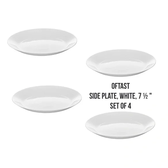 4 OFTAST Side plates, white, 7 ½ 