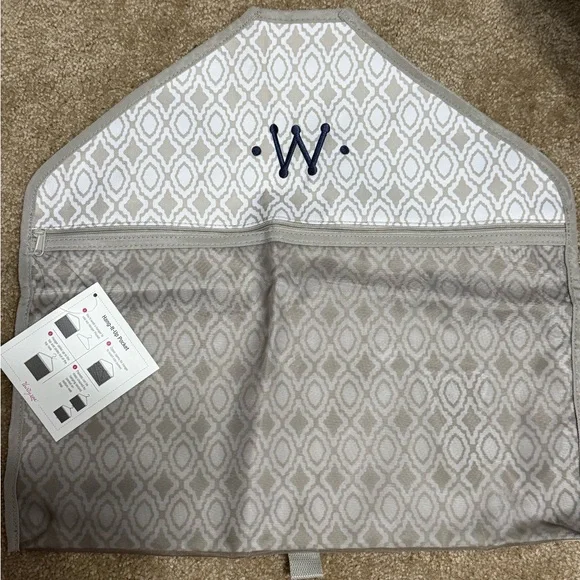NEW Thirty One Hang It‎ Up Pocket Taupe Perfect Pendant With Navy W