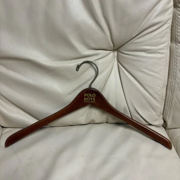 VINATGE Ralph Lauren POLO BOYS Brown Wooden Hanger