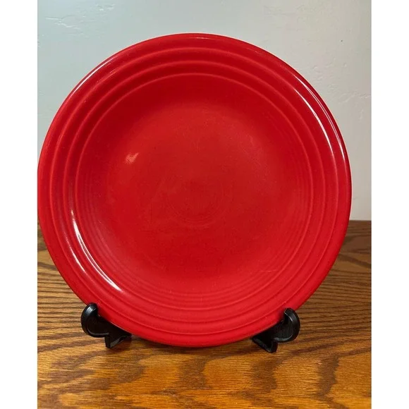 Retired Fiesta Scarlet Red Luncheon Plates Ceramic Homer Laughlin Lead Free
