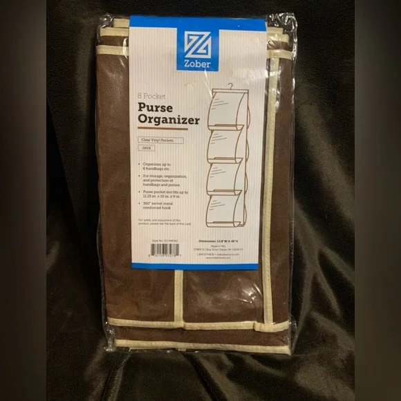 ZOBER 8 pocket VINYL purse hanging organizer NIB
