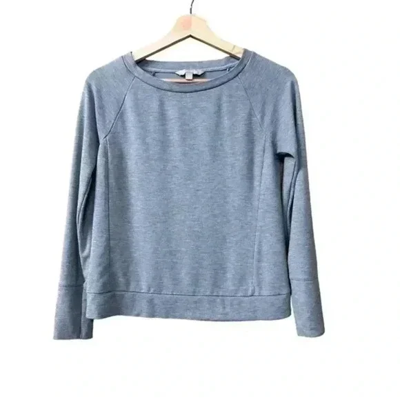 Banana Republic PL Ponte Silk Back Panel Sweater Gray Sz Xs