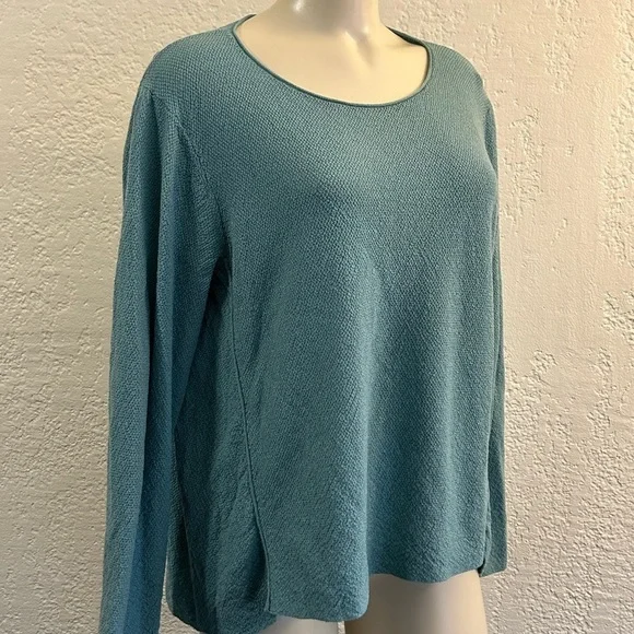EILEEN FISHER PL MINT TURQUOISE 100% wool SWEATER as is
