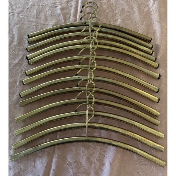Vintage Metal Hangers Brass Regency‎ MCM Heavy Duty Lot Of 13 *flaws