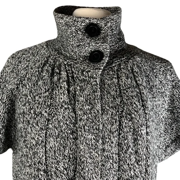 Kasper Black & White Soft Knit Longline Spring Short Sleeve Sweater Cardigan XL