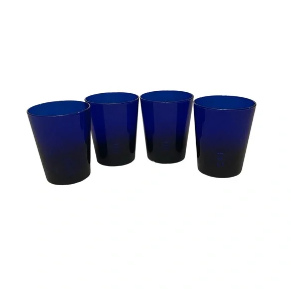 Libbey Cobalt Blue Tumbler 12 oz Drinking Glasses set of 4 Vintage 90’s Y2K