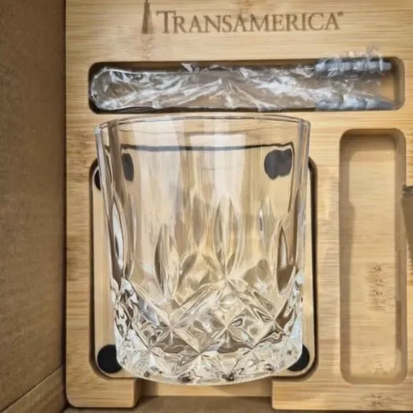 Collins Whiskey Set with Bamboo Base - New