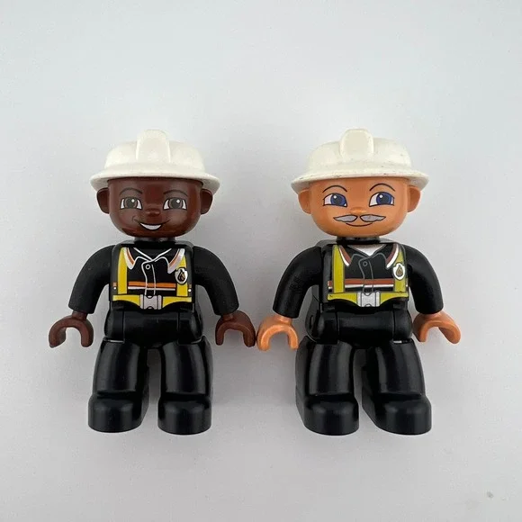 LEGO DUPLO Figures Lot of 2 – Uniformed Characters w/ White Helmets